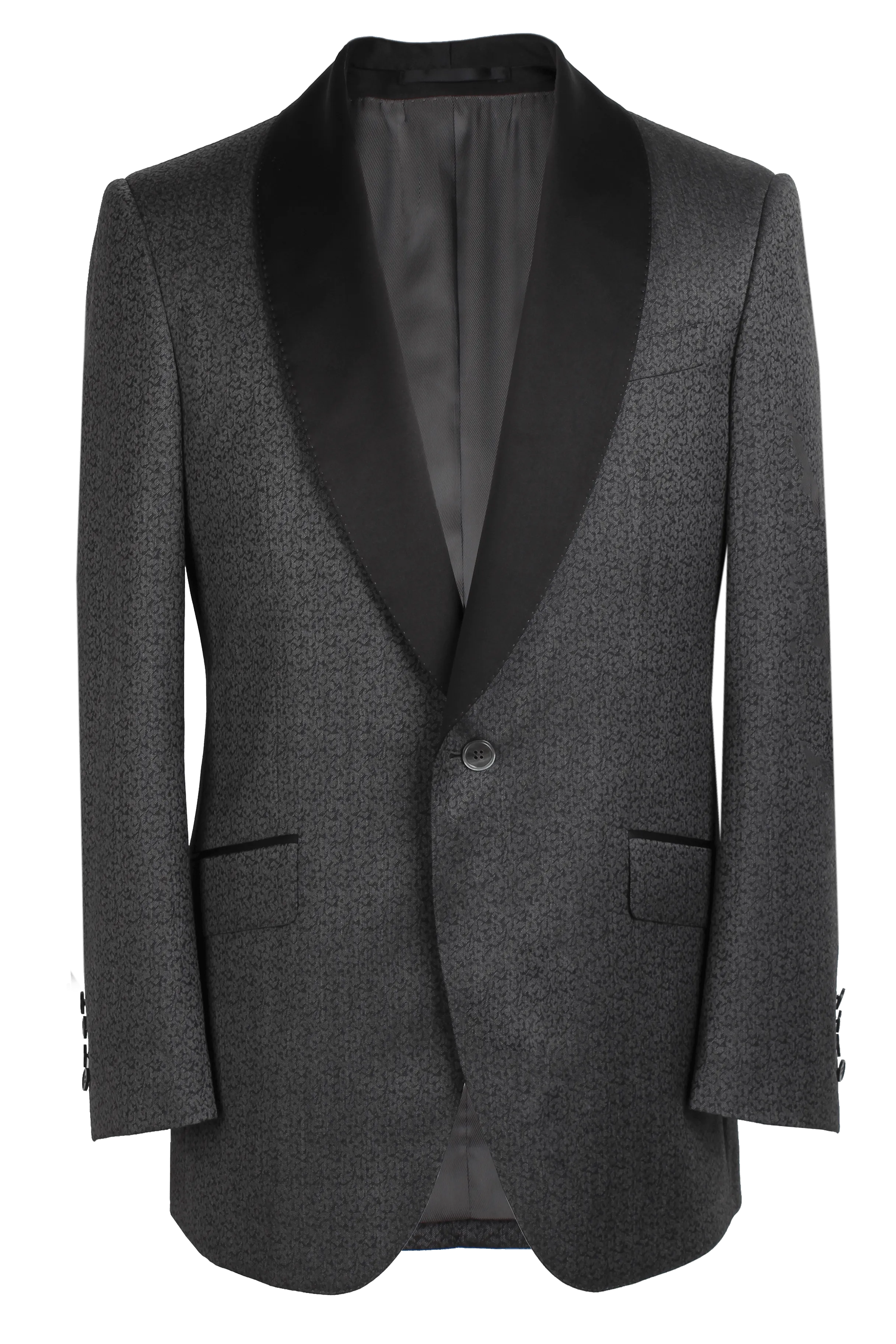 The Pierce Dinner Jacket - Marzoni Grey Paisley Jacquard