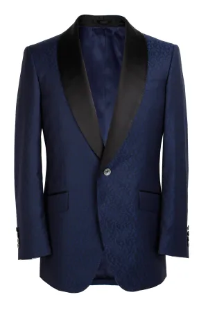 The Pierce Dinner Jacket - Marzoni Navy Floral Jacquard