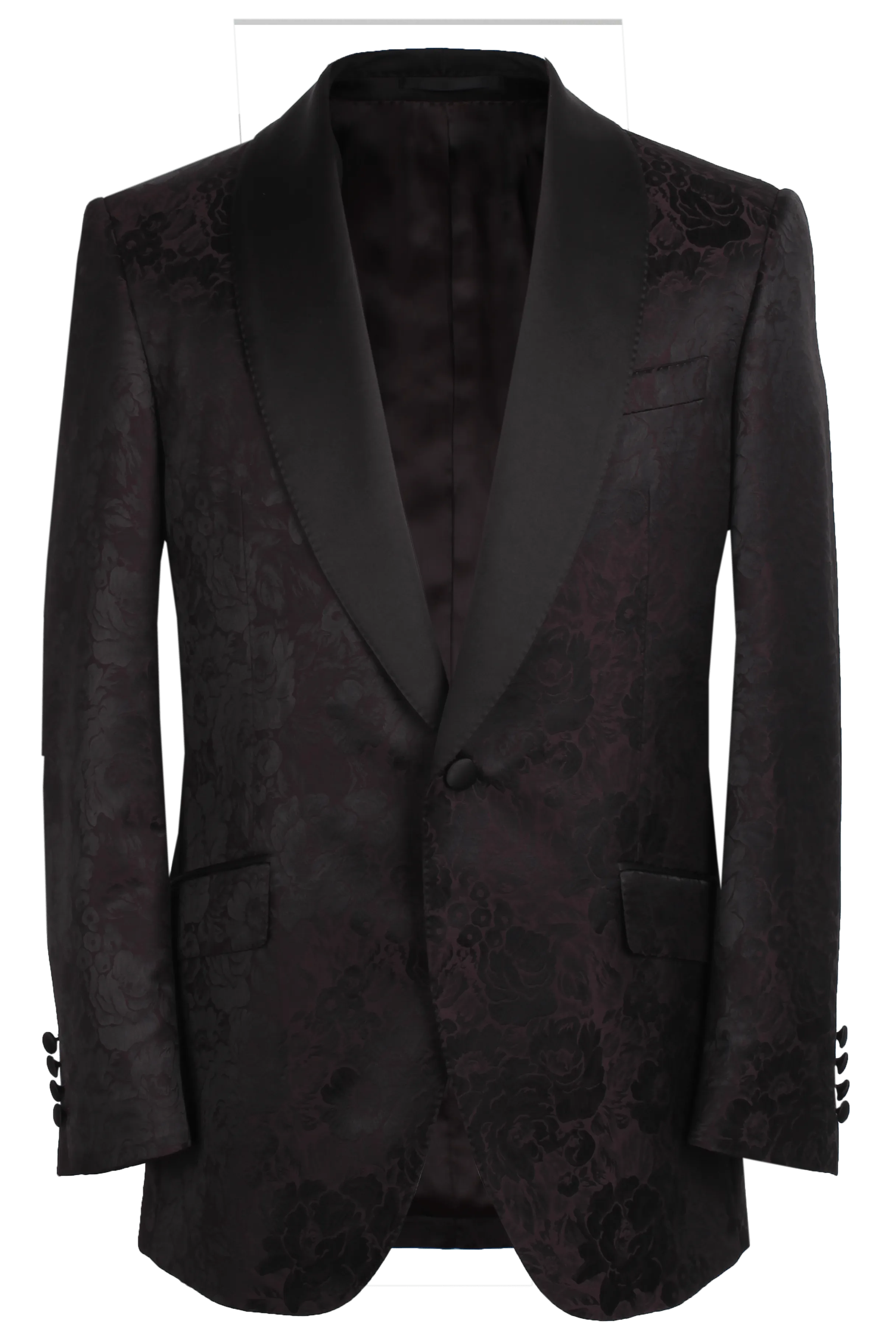 The Pierce Dinner Jacket - Viana Merlot Floral Jacquard