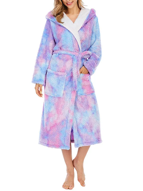 Tie Dye Fleece Lounge Robe