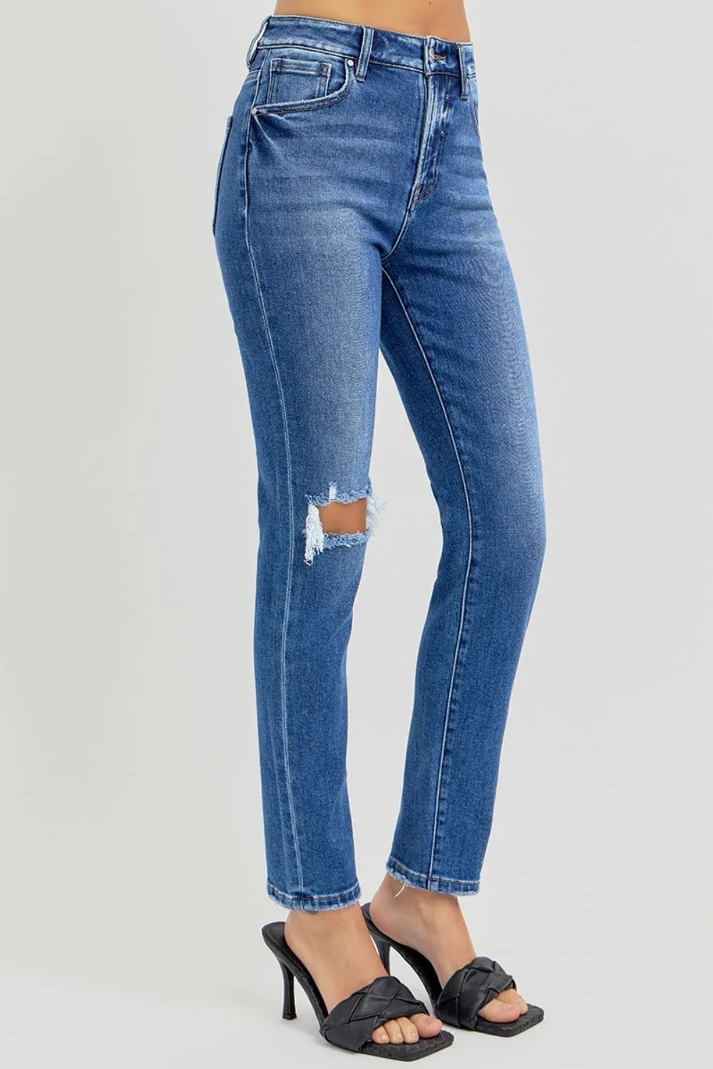 Torrence RISEN Full Size High Rise Ankle Skinny Knee Distressed Jeans