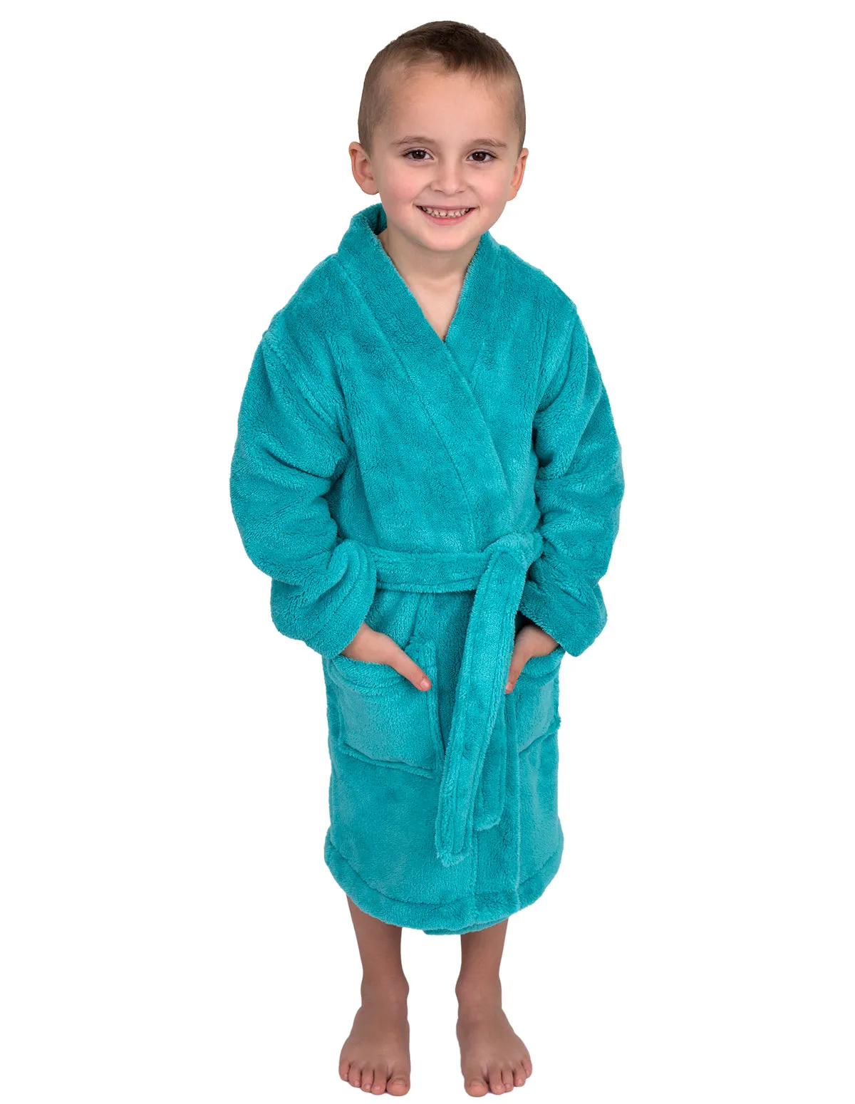 TowelSelections Boys Robe Kids Soft Plush Kimono Fleece Bathrobe