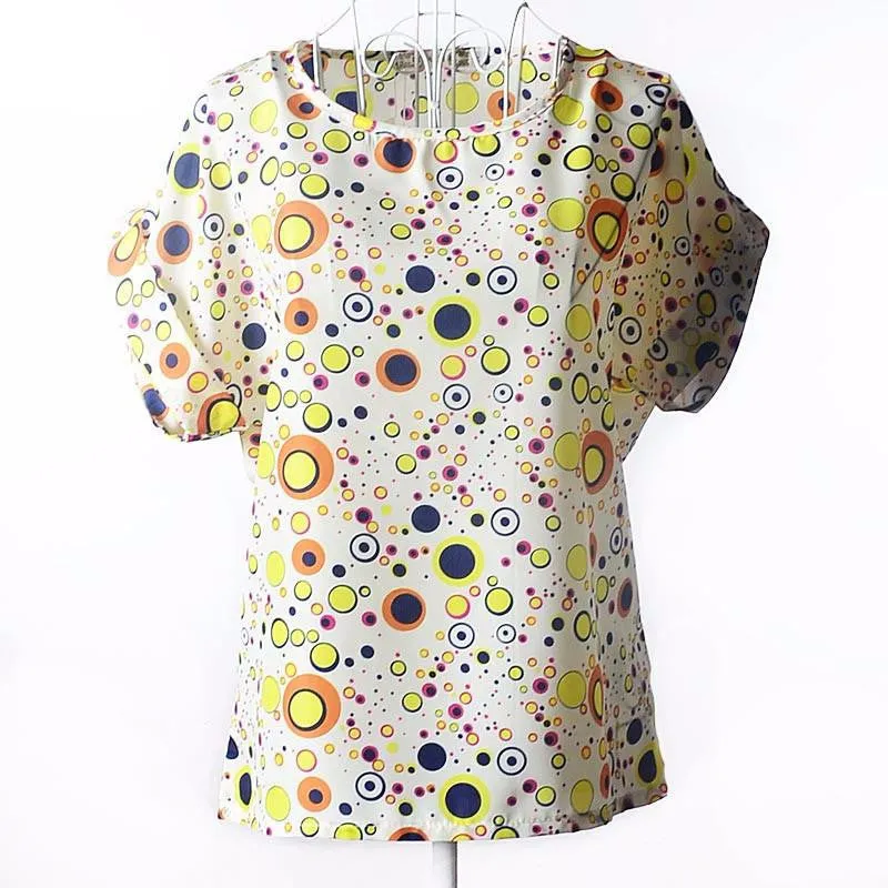 Tribal Bird Plaid Print Batwing Short Sleeve Chiffon Blouses Women Fashion Ladies White Shirt Tunic Tops