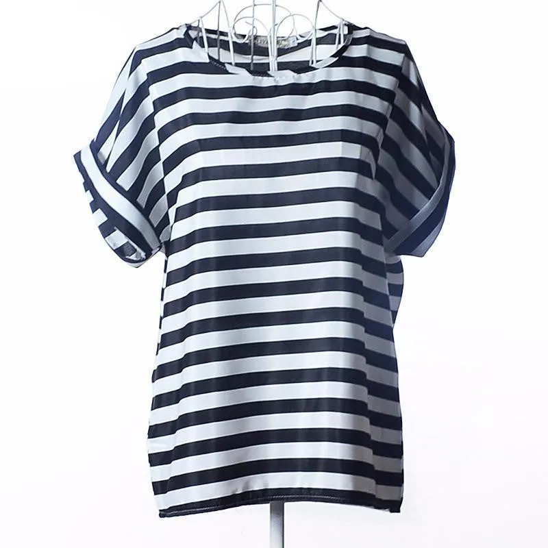 Tribal Bird Plaid Print Batwing Short Sleeve Chiffon Blouses Women Fashion Ladies White Shirt Tunic Tops