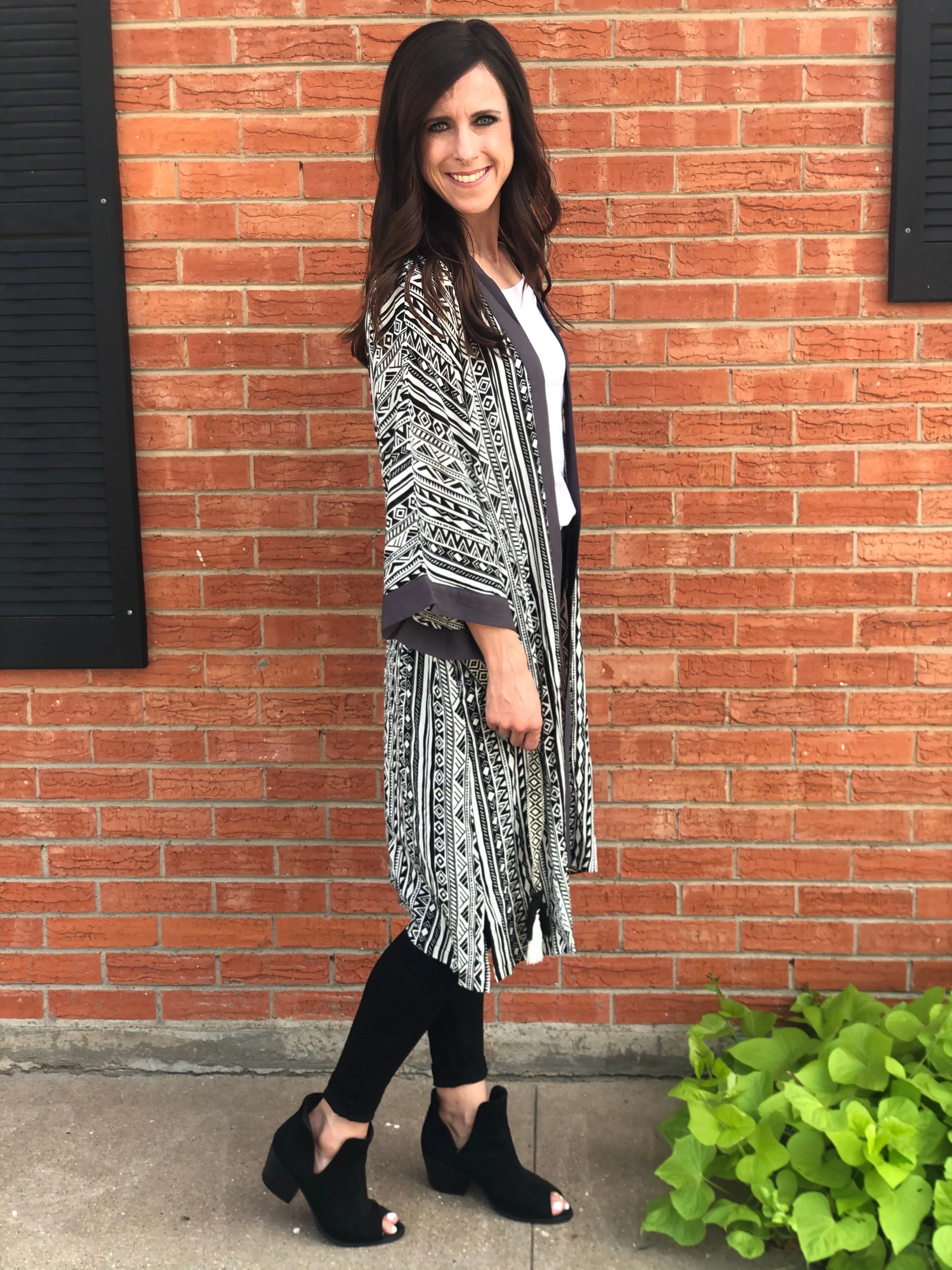 Tribal Kimono-Black and White