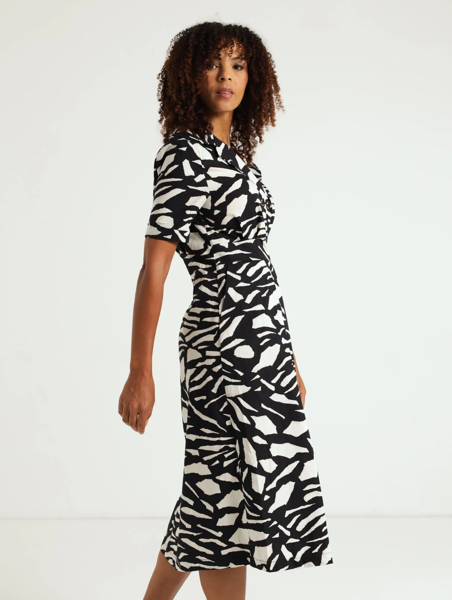 Tuxedo Dress - Black/Cream
