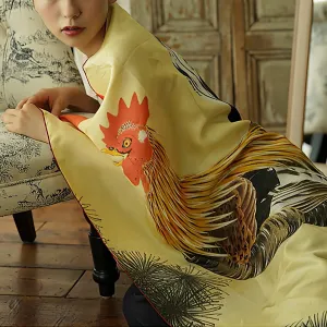 Ukiyo-e Japanese Art Silk Scarf - Jakuchu Ito , Multicolor | 1000-1008