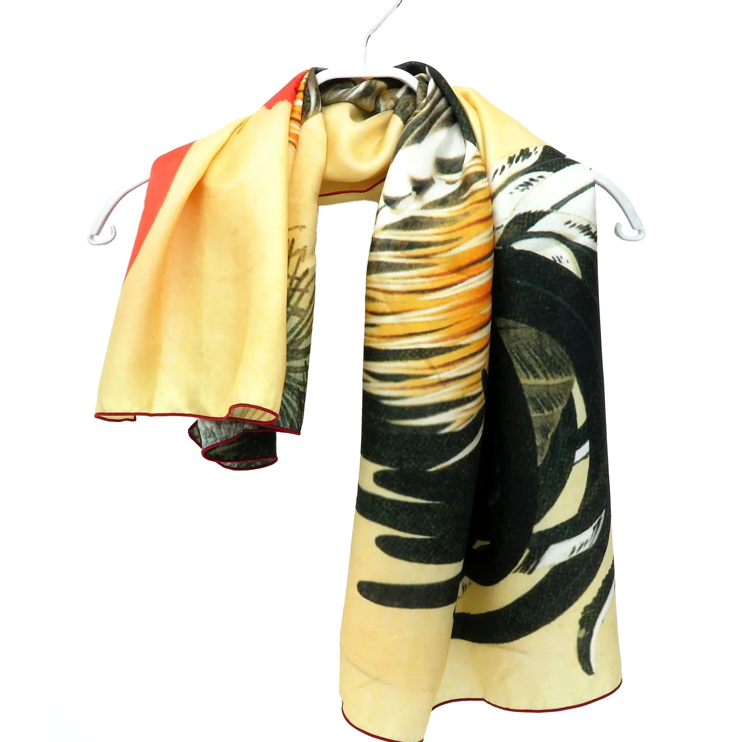 Ukiyo-e Japanese Art Silk Scarf - Jakuchu Ito , Multicolor | 1000-1008