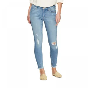 Universal Thread Women's Cropped Mid Rise Distressed Skinny Jeans