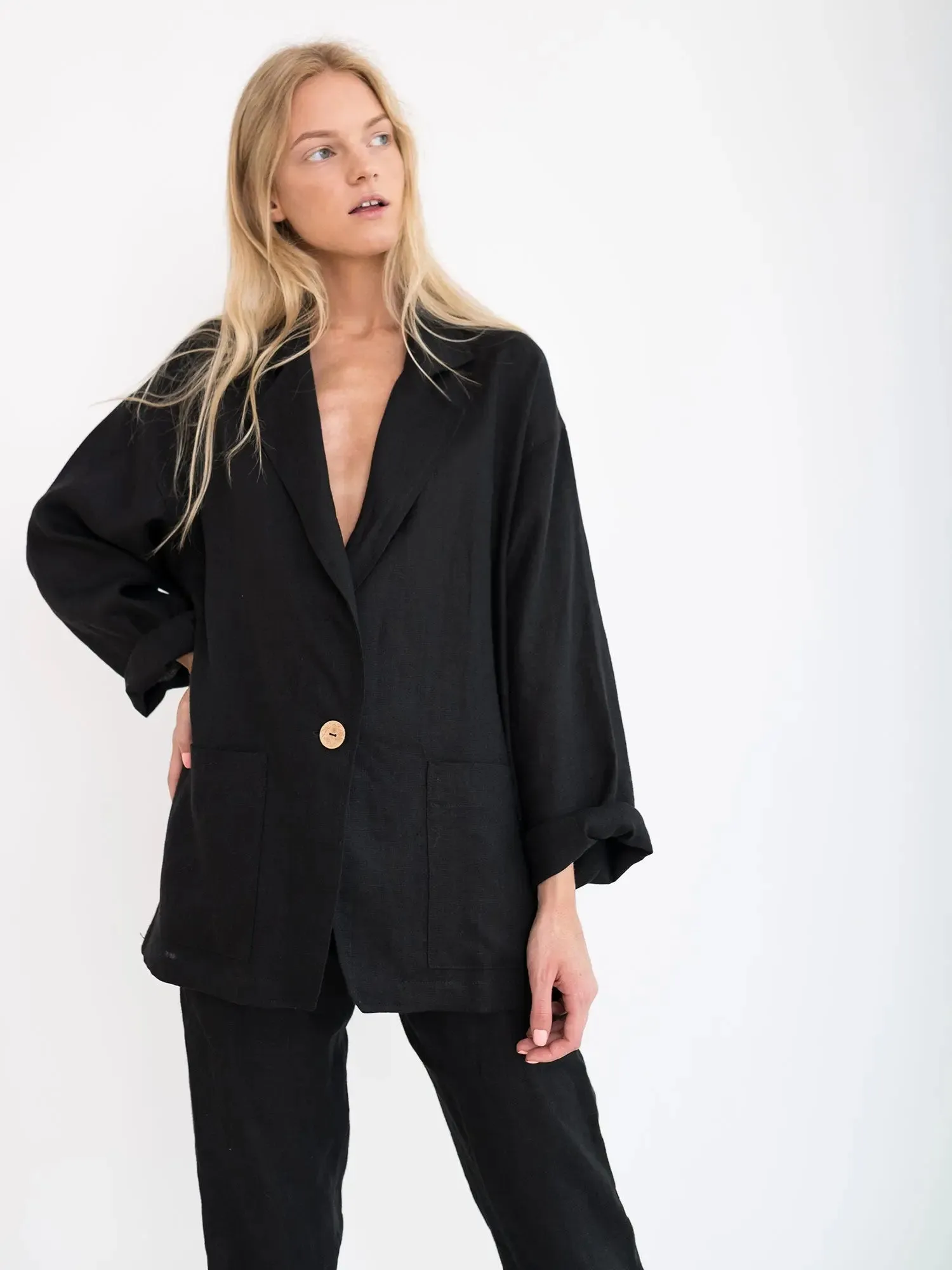 Valerie Linen Blazer by Love And Confuse