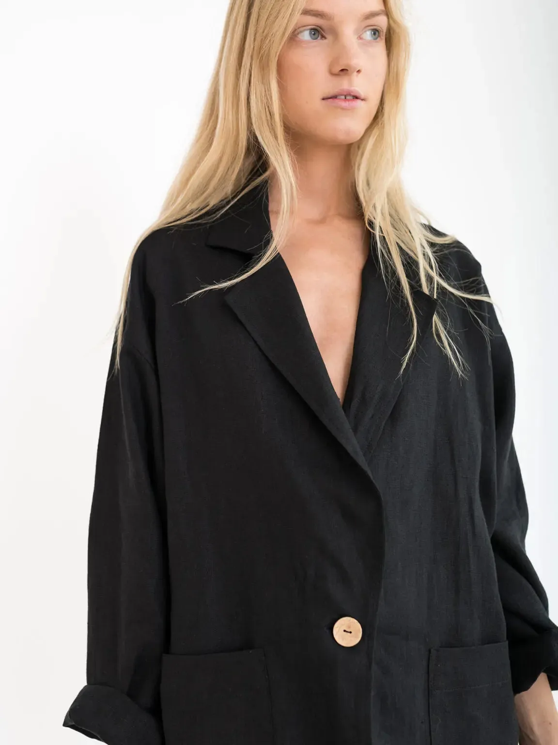Valerie Linen Blazer by Love And Confuse