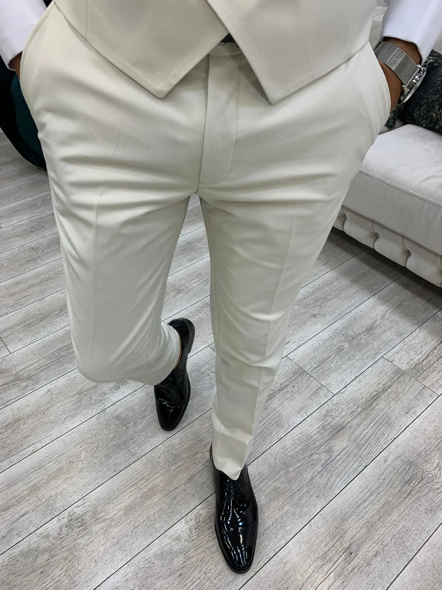 Ventura White Slim Fit Shawl Lapel Tuxedo