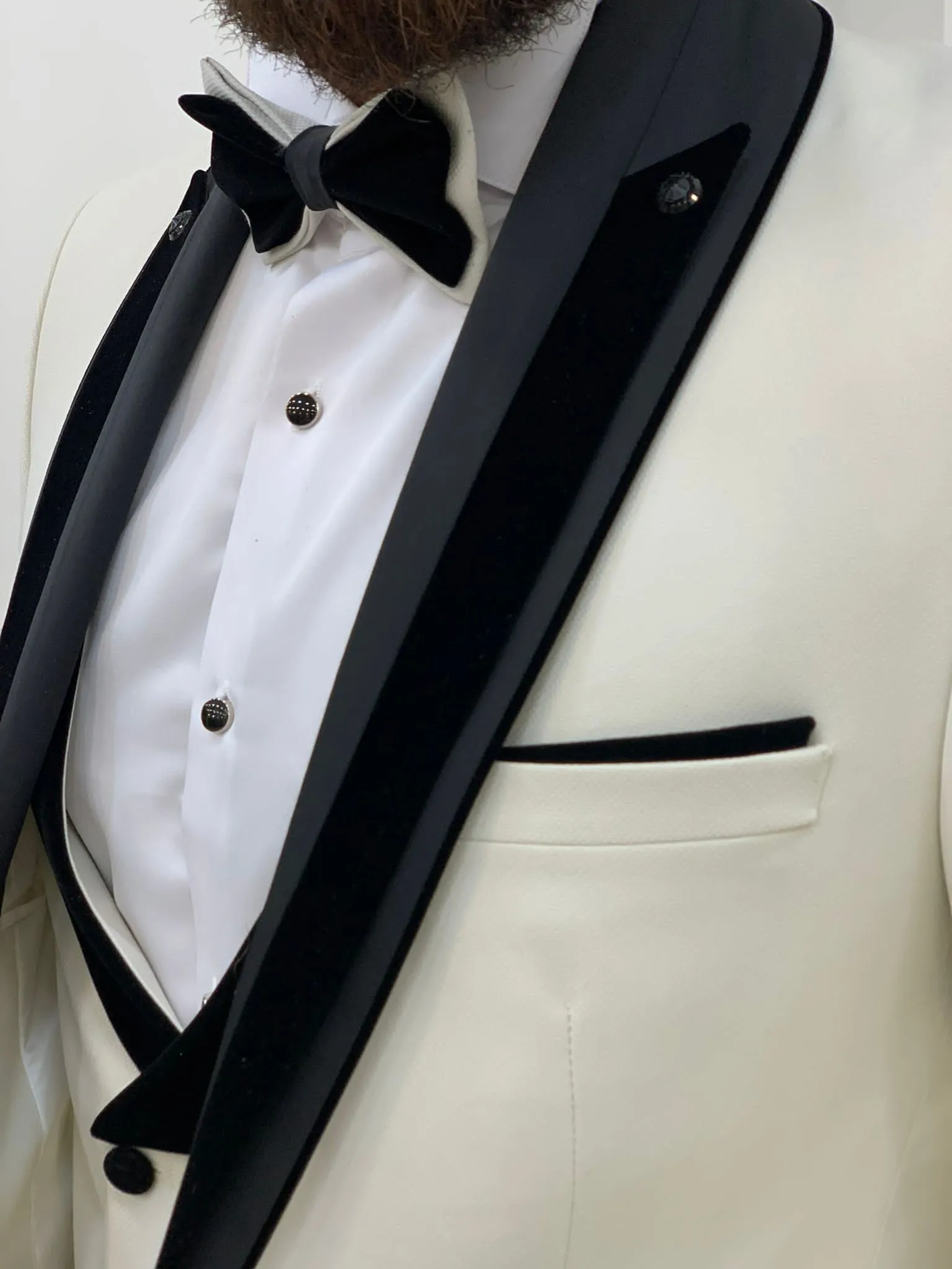 Ventura White Slim Fit Shawl Lapel Tuxedo