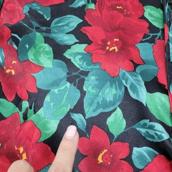 Vintage Victorias Secret Kimono Womens OS Red Floral Satin Robe Y2K 90s Romantic