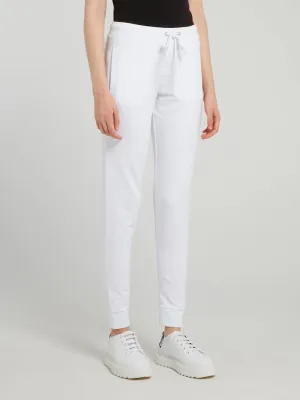 White Drawstring Fleece Sweatpants