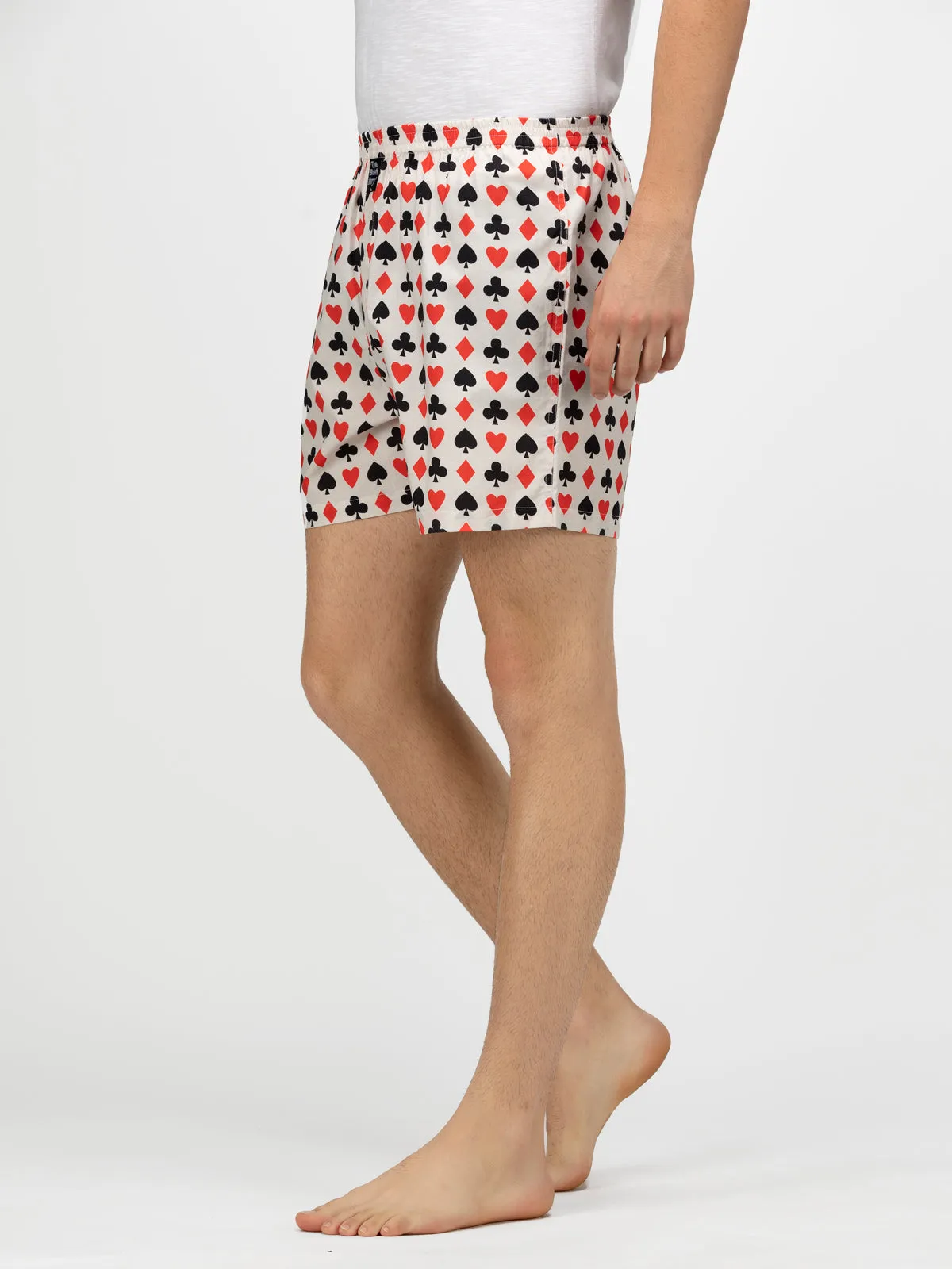 White Gamblers printed cotton boxers