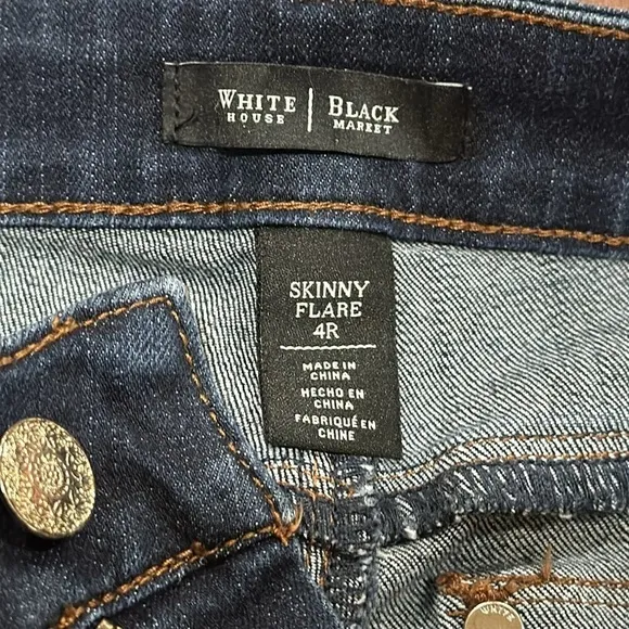 White House Black Market Skinny Flare jeans Blue Womens Sz 4