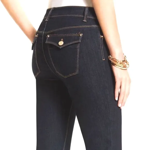White House Black Market Skinny Flare jeans Blue Womens Sz 4