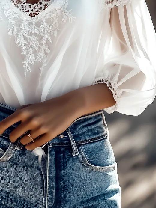 White Summer Blouse for Women