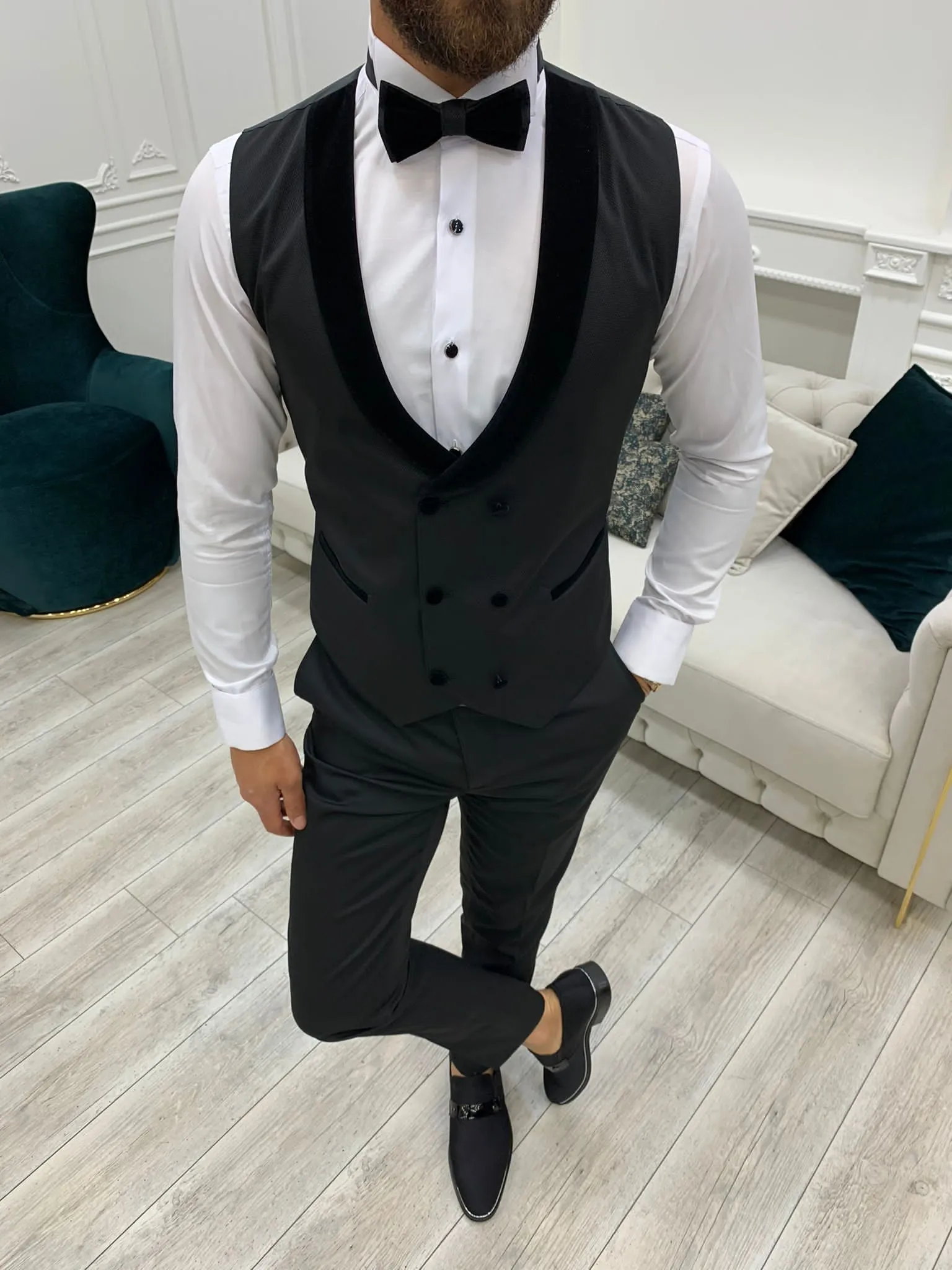 Wilson Black Velvet Shawl Lapel Tuxedo: The Ultimate Formalwear Statement