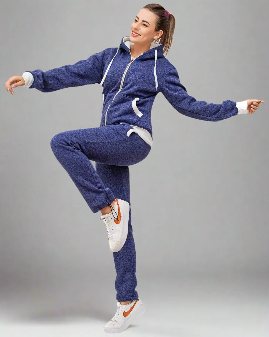 Women’s Flora zip up Soft fleece Hoodie Sweatshirt with Sweatpants