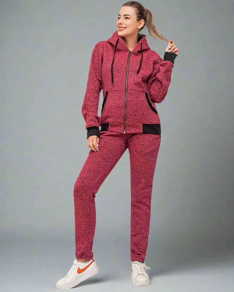 Women’s Flora zip up Soft fleece Hoodie Sweatshirt with Sweatpants