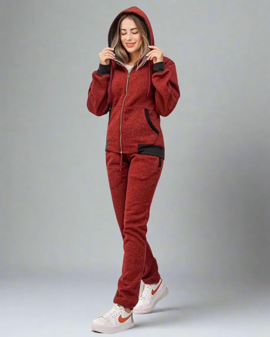 Women’s Flora zip up Soft fleece Hoodie Sweatshirt with Sweatpants