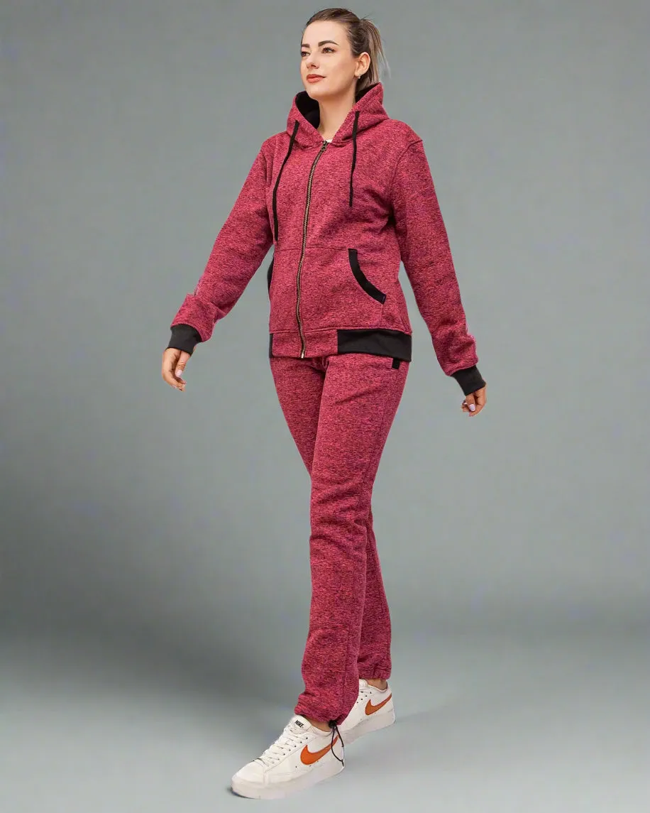 Women’s Flora zip up Soft fleece Hoodie Sweatshirt with Sweatpants