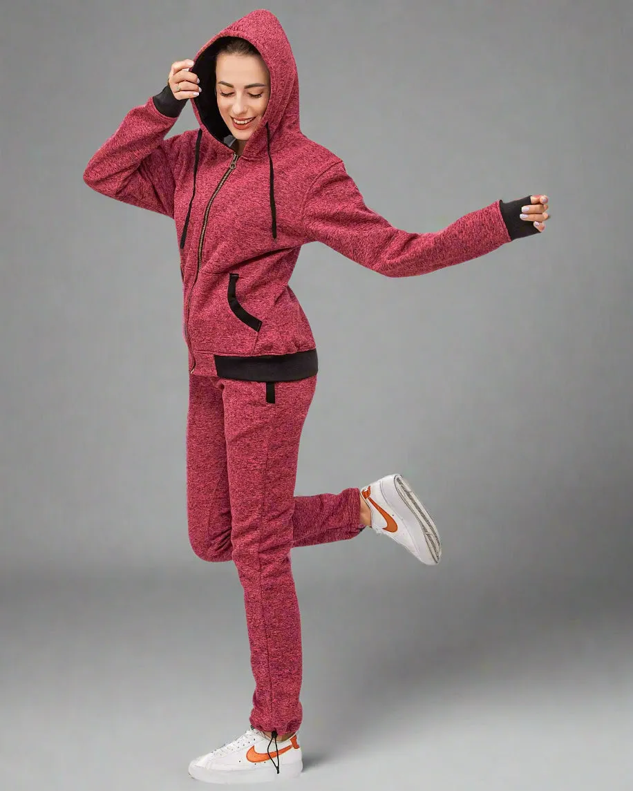 Women’s Flora zip up Soft fleece Hoodie Sweatshirt with Sweatpants