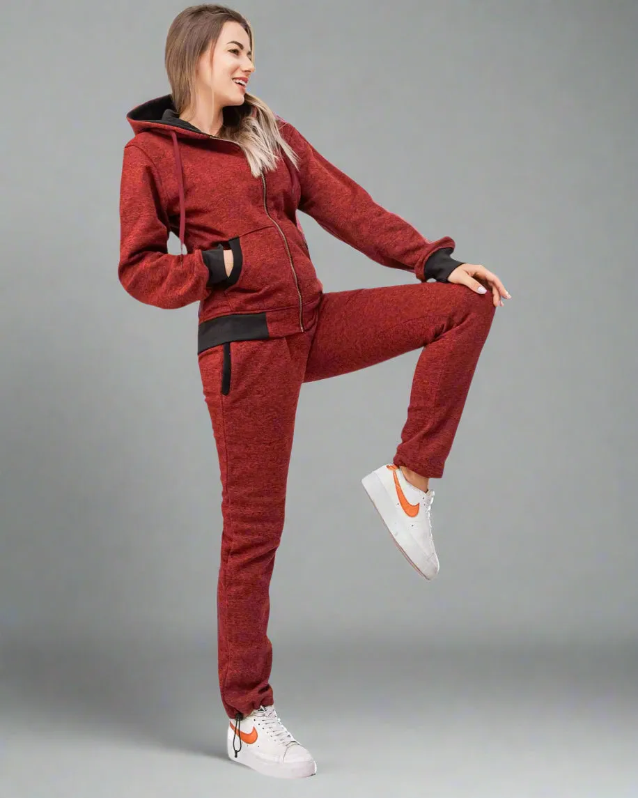 Women’s Flora zip up Soft fleece Hoodie Sweatshirt with Sweatpants