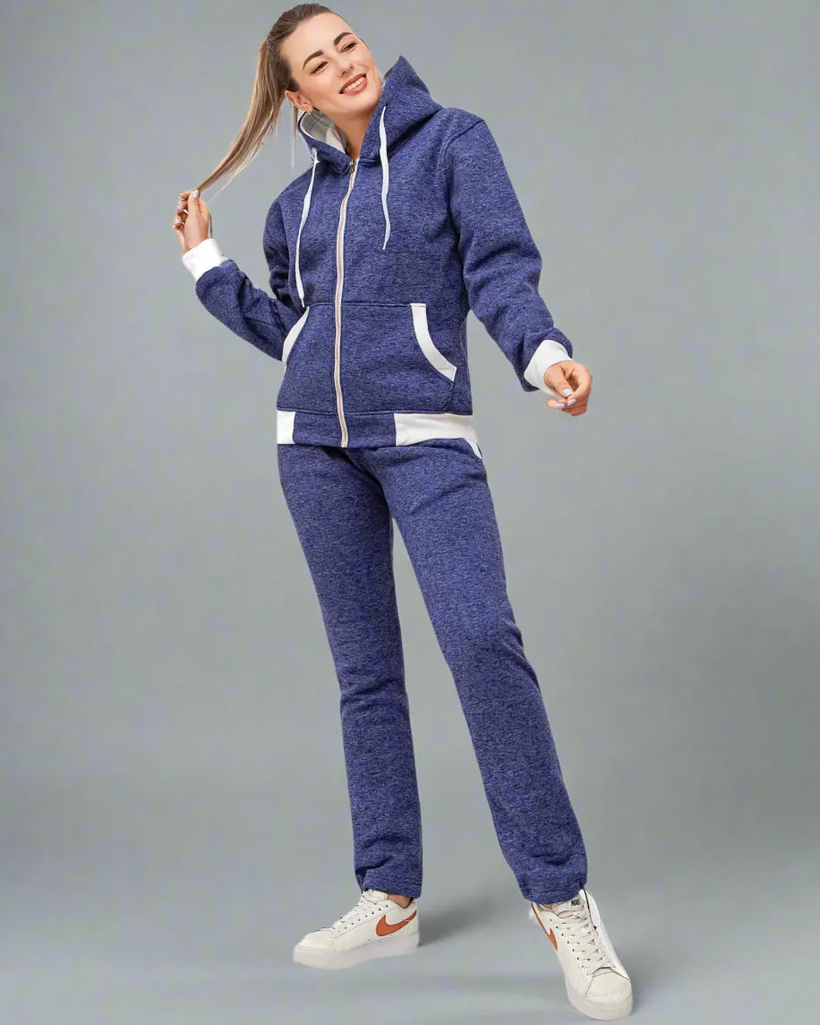 Women’s Flora zip up Soft fleece Hoodie Sweatshirt with Sweatpants