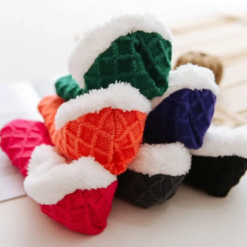 Women's Plush Knitted Coral Fleece Floor Socks