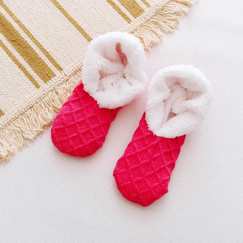 Women's Plush Knitted Coral Fleece Floor Socks