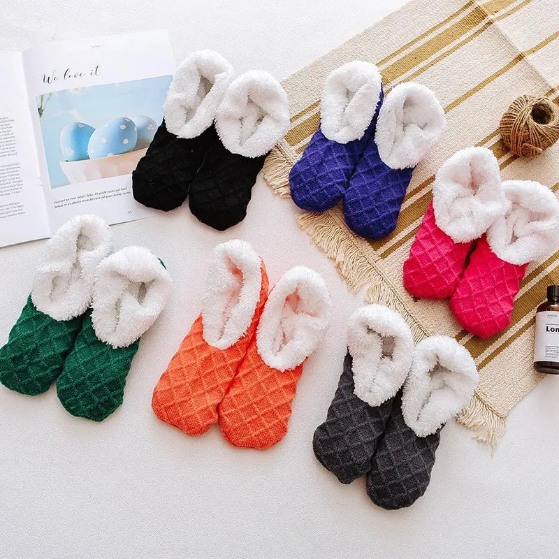 Women's Plush Knitted Coral Fleece Floor Socks