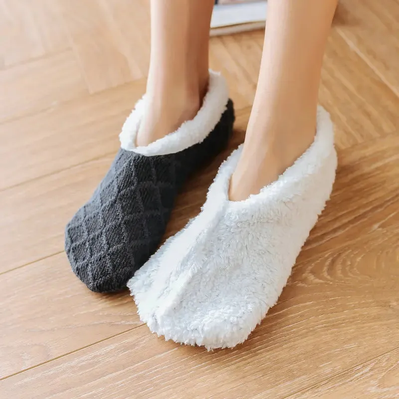 Women's Plush Knitted Coral Fleece Floor Socks
