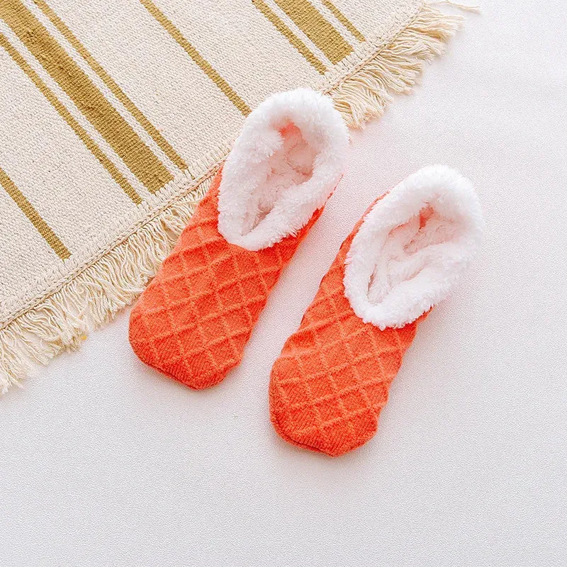 Women's Plush Knitted Coral Fleece Floor Socks