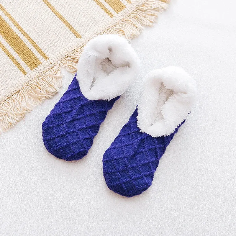 Women's Plush Knitted Coral Fleece Floor Socks