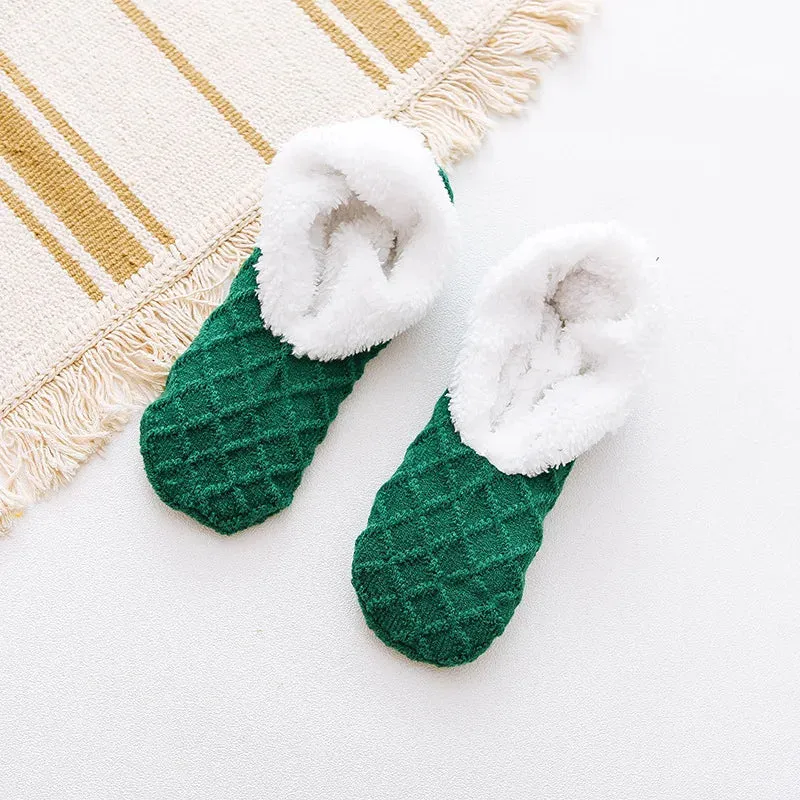 Women's Plush Knitted Coral Fleece Floor Socks