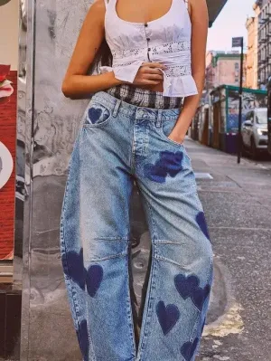 Women's Vintage Design Baggy Denim Jeans