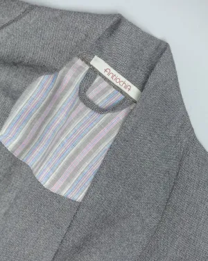 Wool/Cotton Blend Robe – Dark Grey
