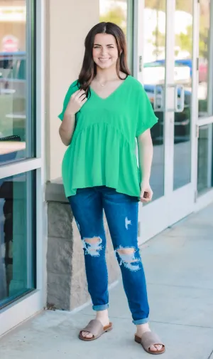 Working Overtime Blouse in Jade