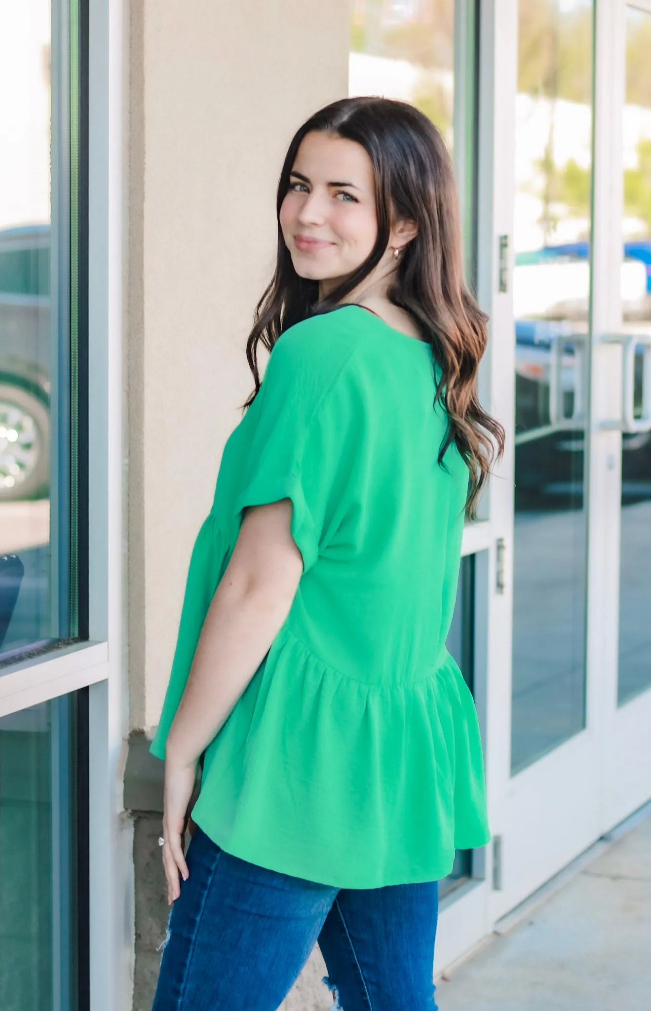 Working Overtime Blouse in Jade