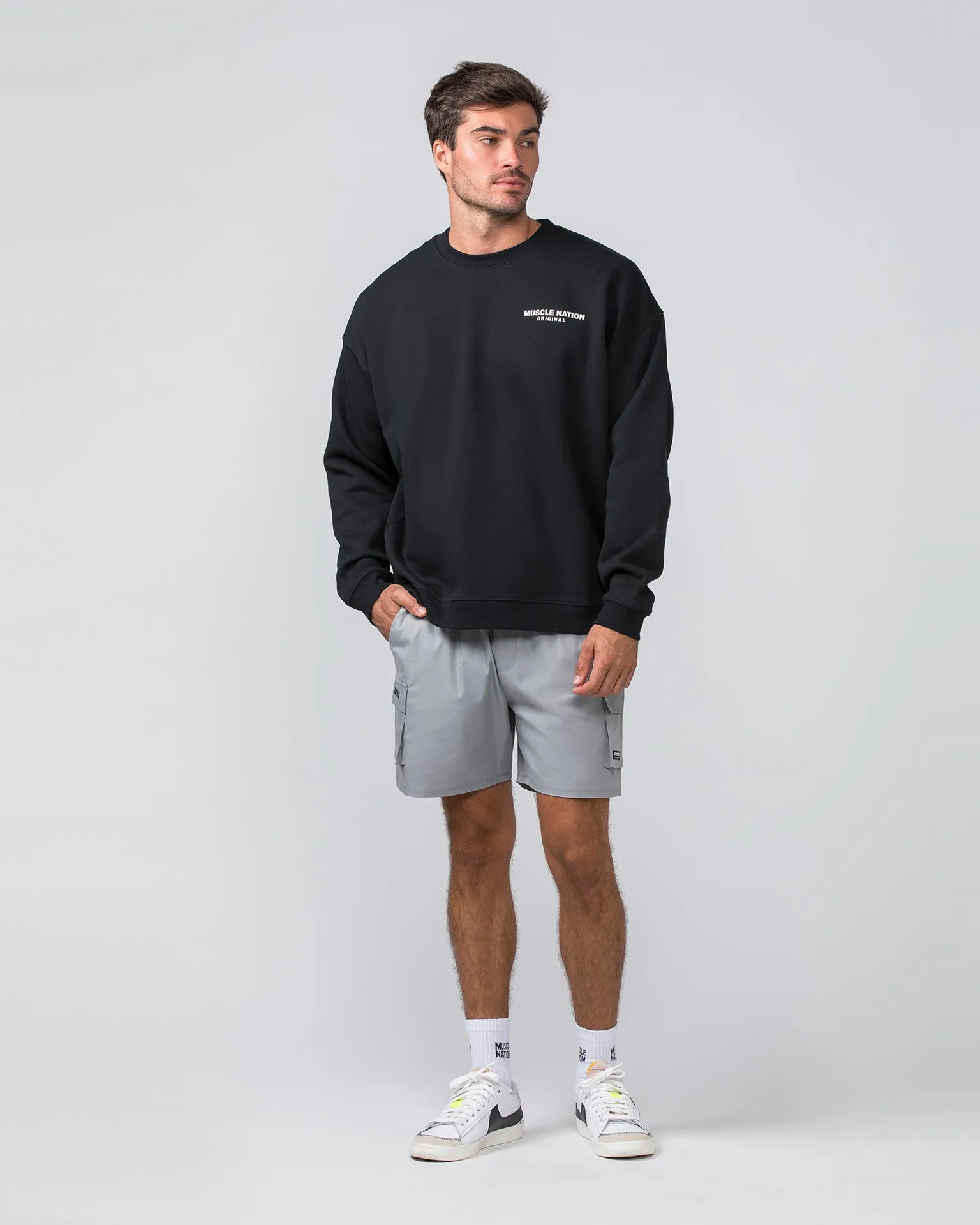 Worldwide Crew Pullover - Black