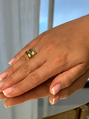 Yellow Gold 18k Plated Double Dome Ring Size 7