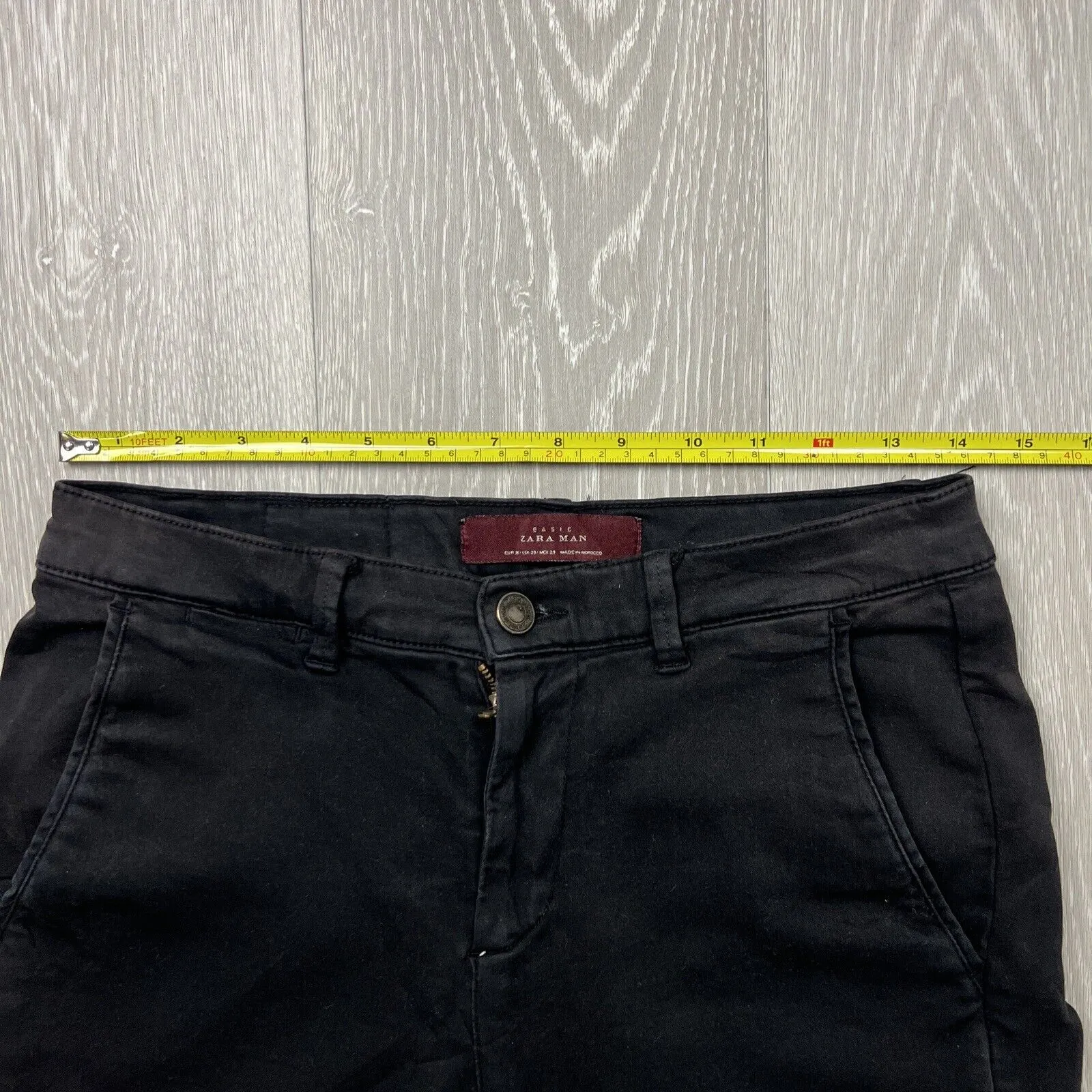Zara Man Mens Black Skinny Stretch Cropped Jeans Size 29