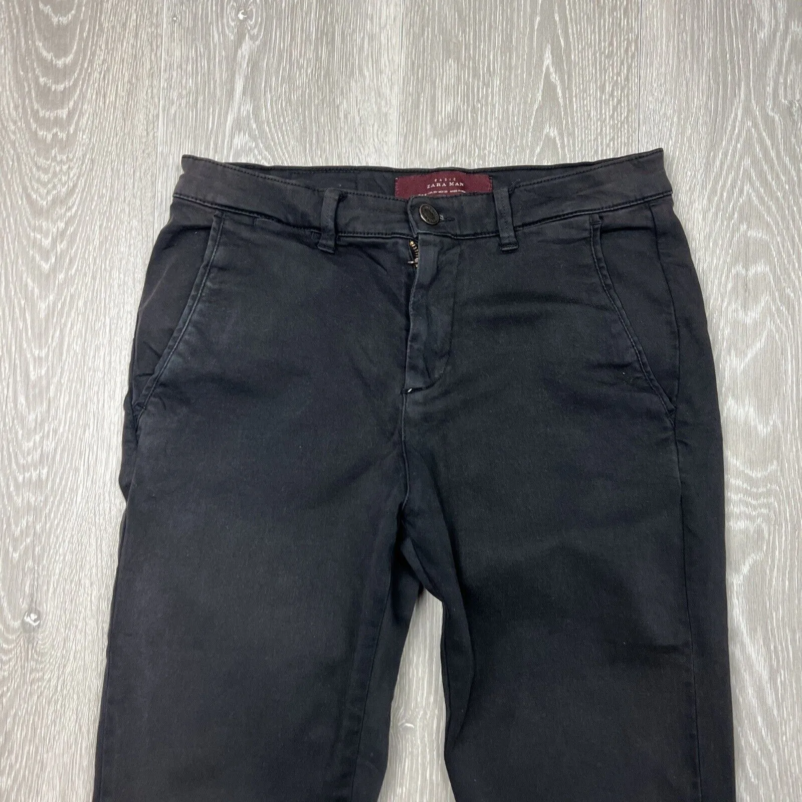 Zara Man Mens Black Skinny Stretch Cropped Jeans Size 29