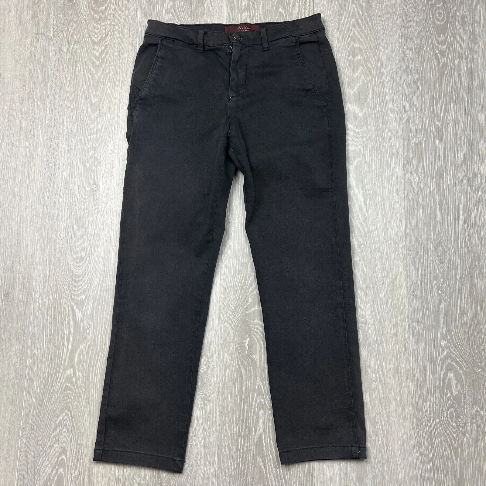 Zara Man Mens Black Skinny Stretch Cropped Jeans Size 29